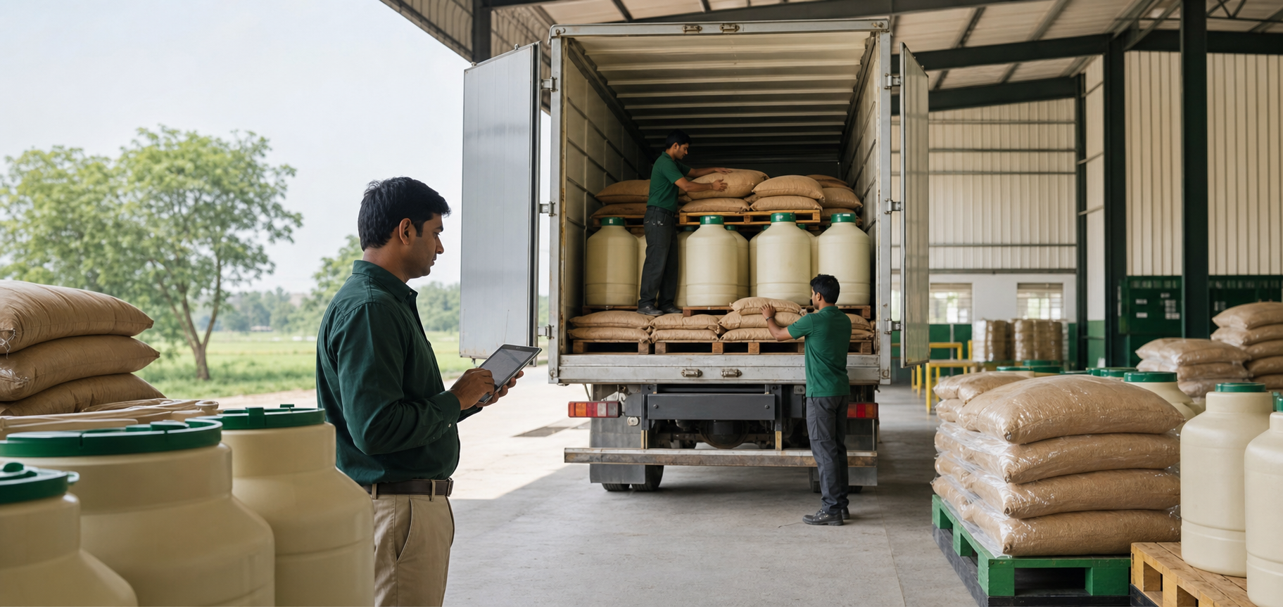 Coordinated loading of agro commodities for business distribution